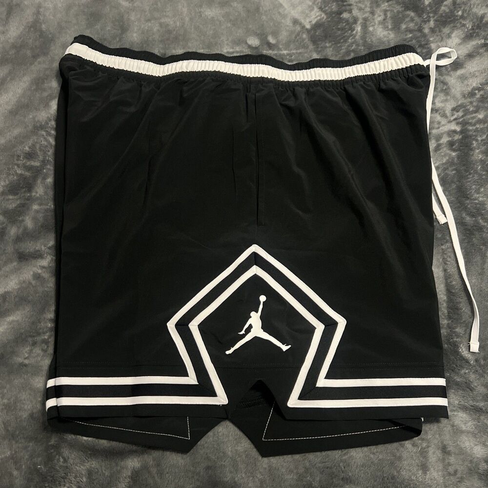XL Jordan Shorts Men’s Black Nike Air Dri-Fit Sport Diamond Woven FQ2989-010 - Picture 5 of 10
